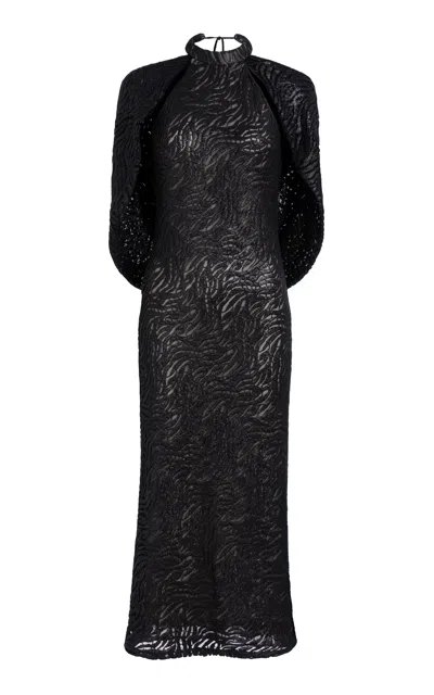 Silvia Tcherassi Neda Cotton-blend Maxi Dress In Black