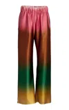 Silvia Tcherassi Nerea Stretch-satin Wide-leg Pants In Multi
