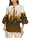 Silvia Tcherassi Neyla Silk-blend Blouse In Brown