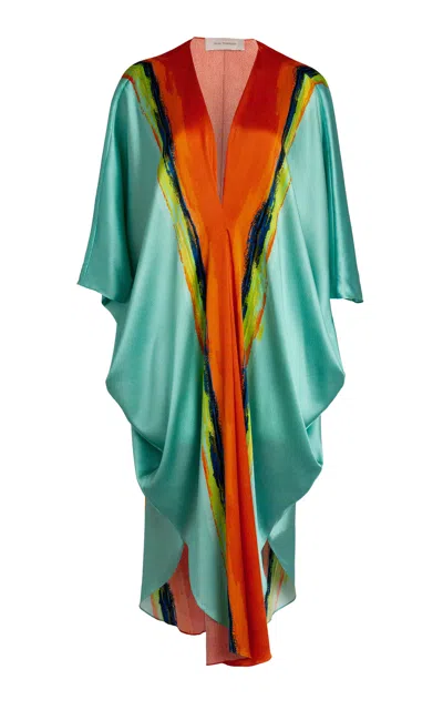 Silvia Tcherassi Nidia Crepe Tunic Midi Dress In Multi