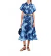 Silvia Tcherassi Noor Abstract Print Midi Dress In Indigo In Blue