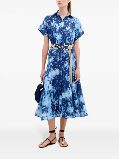 Silvia Tcherassi Noor Dress In Indigo In Multi