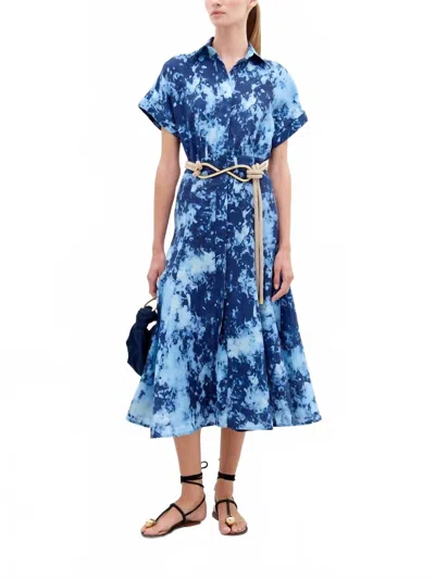 Silvia Tcherassi Noor Midi Dress In Indigo In Brown