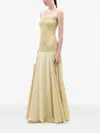 Silvia Tcherassi Norma Ruched Silk-blend Maxi Dress In Brown