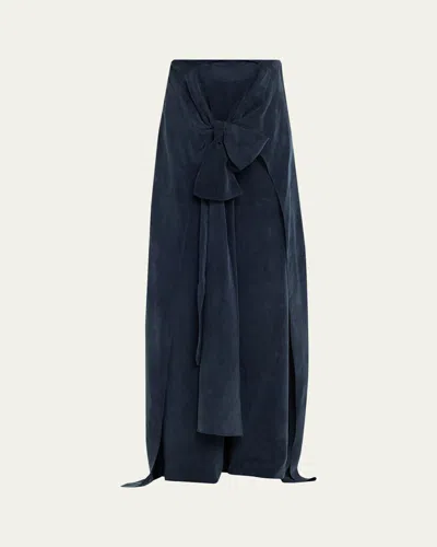 Silvia Tcherassi Nuria Front-tie Wide-leg Pants In Blue