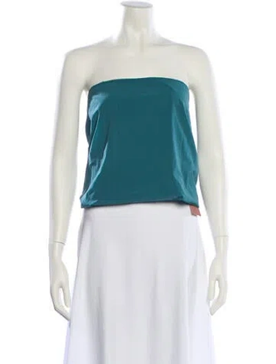 Pre-owned Silvia Tcherassi Nylon Strapless Crop Top W/ Tags In Blue