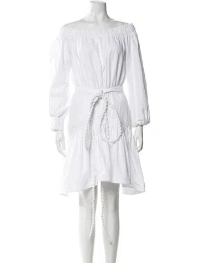 Pre-owned Silvia Tcherassi Off-the-shoulder Knee-length Dress In White