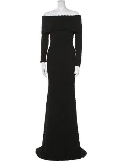 Pre-owned Silvia Tcherassi Off-the-shoulder Long Dress W/ Tags In Black