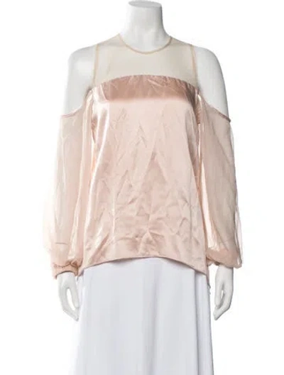 Pre-owned Silvia Tcherassi Off-the-shoulder Long Sleeve Blouse In Pink