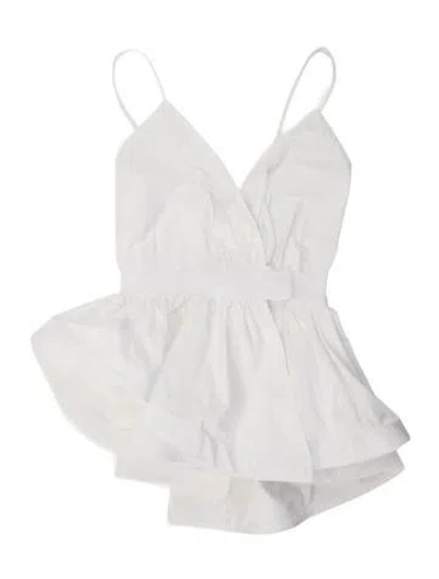 Pre-owned Silvia Tcherassi Off-the-shoulder Sleeveless Blouse In White