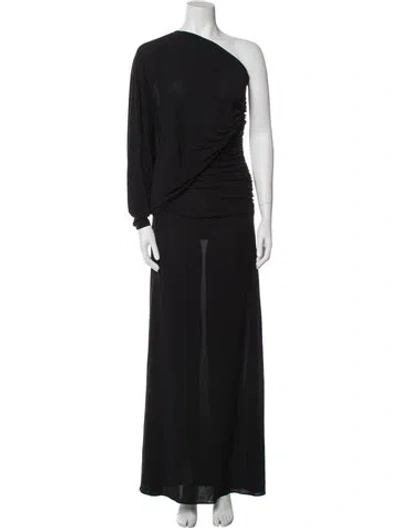 Pre-owned Silvia Tcherassi One-shoulder Long Dress In Black