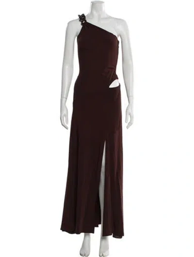 Pre-owned Silvia Tcherassi One-shoulder Long Dress In Brown
