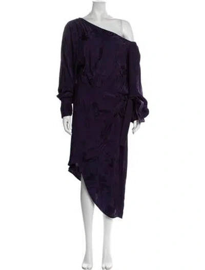 Pre-owned Silvia Tcherassi One-shoulder Midi Length Dress In Purple