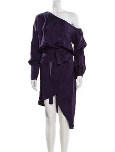 Pre-owned Silvia Tcherassi One-shoulder Midi Length Dress In Purple