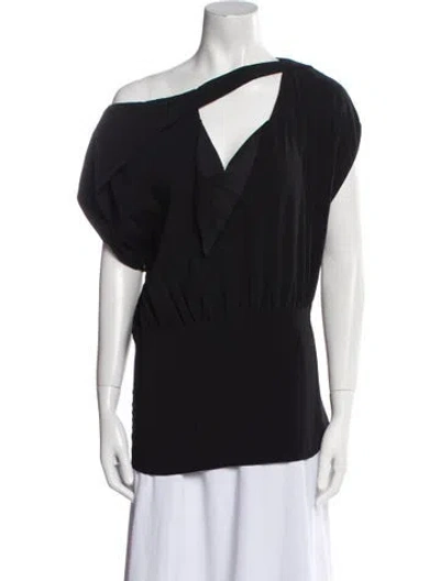 Pre-owned Silvia Tcherassi One-shoulder Short Sleeve Blouse In Black