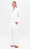 Silvia Tcherassi Opal Pleated Wide-leg Pant In White