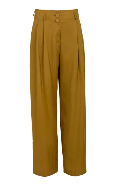 Silvia Tcherassi Opal Straight Leg Pants In Brown