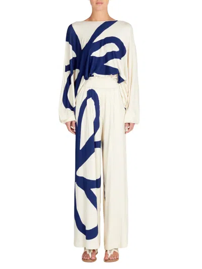 SILVIA TCHERASSI OVADA PANT IN NEUTRAL BLOCK