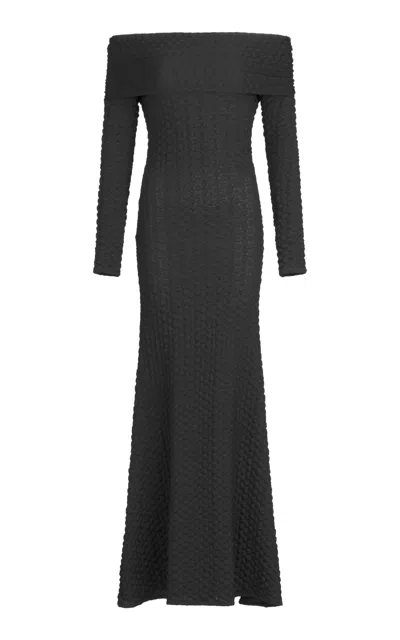 Silvia Tcherassi Ozara Off-the-shoulder Maxi Dress In Black
