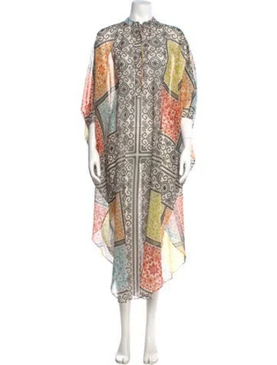 Pre-owned Silvia Tcherassi Paisley Print Long Dress W/ Tags In Neutral