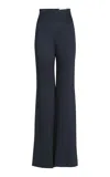 Silvia Tcherassi Palermo Crepe Flared Pants In Navy