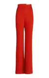 Silvia Tcherassi Palermo Satin Flared Pants In Red