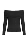 Silvia Tcherassi Palma Off-the-shoulder Top In Black