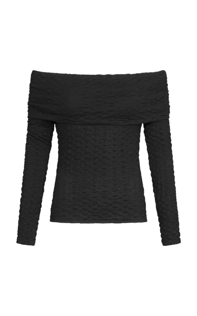 Silvia Tcherassi Palma Off-the-shoulder Top In Black