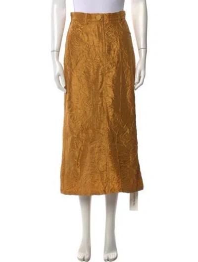 Pre-owned Silvia Tcherassi Patterned Long Skirt In Yellow