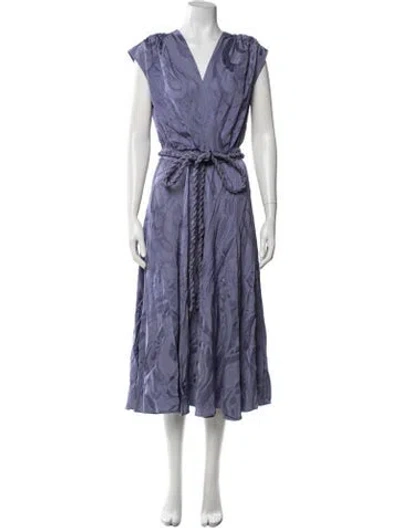 Pre-owned Silvia Tcherassi Patterned Midi Length Dress W/ Tags In Purple