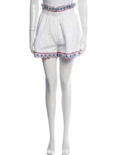 Pre-owned Silvia Tcherassi Patterned Mini Shorts In White