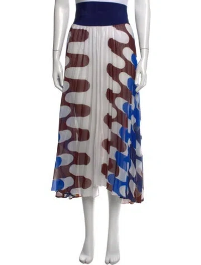 Pre-owned Silvia Tcherassi Patterned Pleated Accents Bottoms In Blue