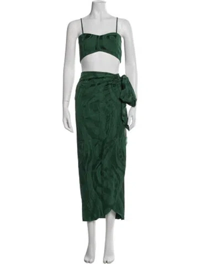 Pre-owned Silvia Tcherassi Patterned Skirt Set In Green