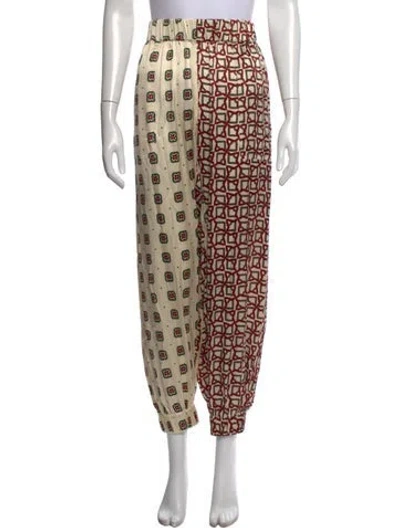Pre-owned Silvia Tcherassi Patterned Wide Leg Pants In Neutrals