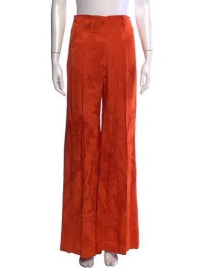 Pre-owned Silvia Tcherassi Patterned Wide Leg Pants In Orange