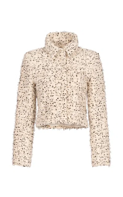Silvia Tcherassi Perla Embroidered Cotton-blend Jacket In Neutrals