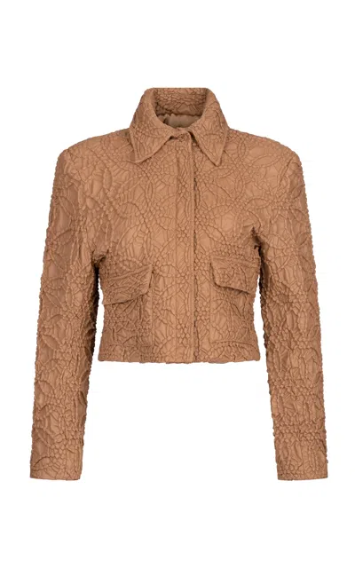 Silvia Tcherassi Perla Embroidered Jacket In Brown