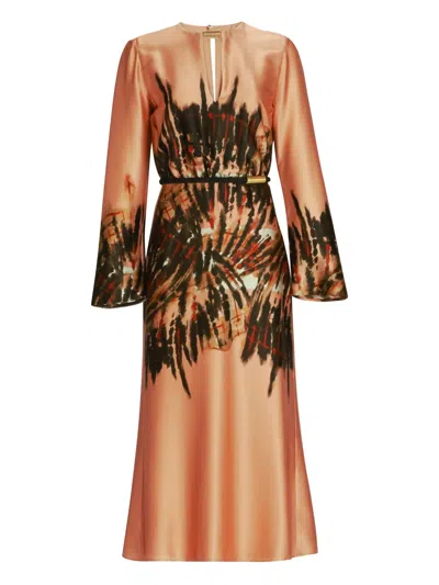 Silvia Tcherassi Pesaro Abstract-print Midi Dress In Pink