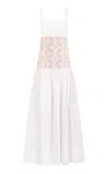 Silvia Tcherassi Pilar Lace-detailed Linen-blend Maxi Dress In White