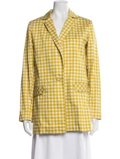 Pre-owned Silvia Tcherassi Plaid Print Blazer In Yellow