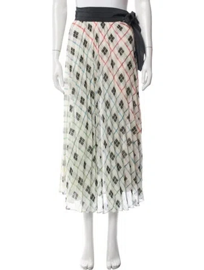 Pre-owned Silvia Tcherassi Plaid Print Long Skirt In Neutrals