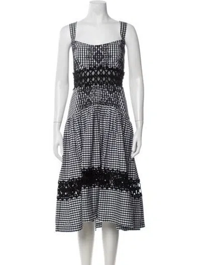 Pre-owned Silvia Tcherassi Plaid Print Midi Length Dress In Black/white