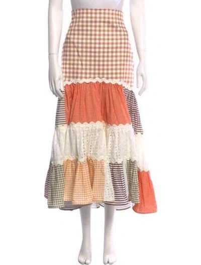 Pre-owned Silvia Tcherassi Plaid Print Midi Length Skirt In Pink