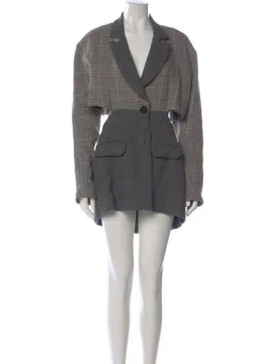 Pre-owned Silvia Tcherassi Plaid Print Mini Dress In Gray