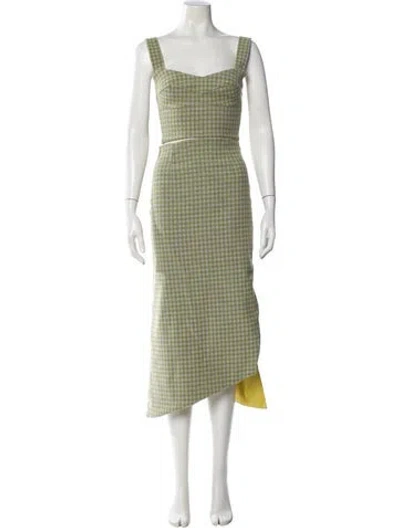 Pre-owned Silvia Tcherassi Plaid Print Set In Green