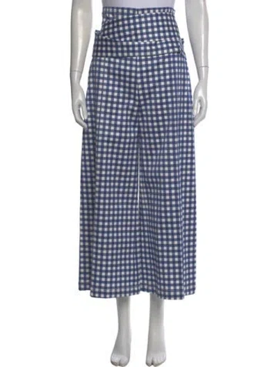 Pre-owned Silvia Tcherassi Plaid Print Wide Leg Pants In Blue