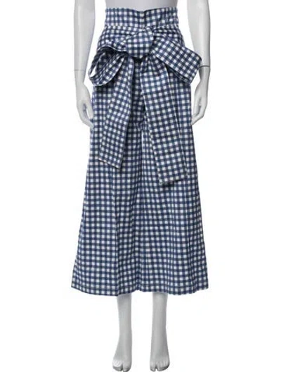 Pre-owned Silvia Tcherassi Plaid Print Wide Leg Pants In Blue
