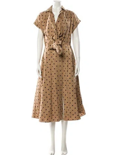 Pre-owned Silvia Tcherassi Polka Dot Print Long Dress In Brown
