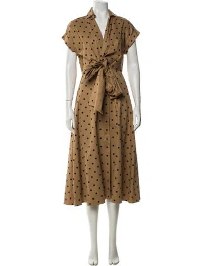 Pre-owned Silvia Tcherassi Polka Dot Print Long Dress In Brown