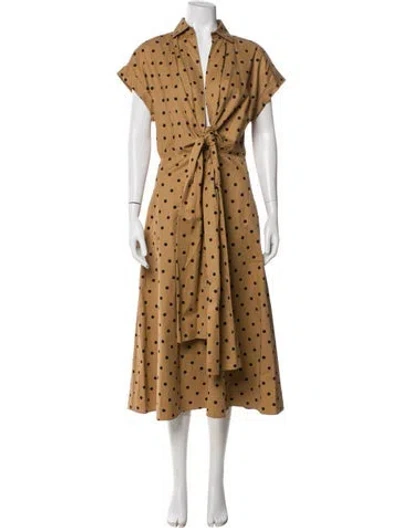Pre-owned Silvia Tcherassi Polka Dot Print Long Dress In Brown